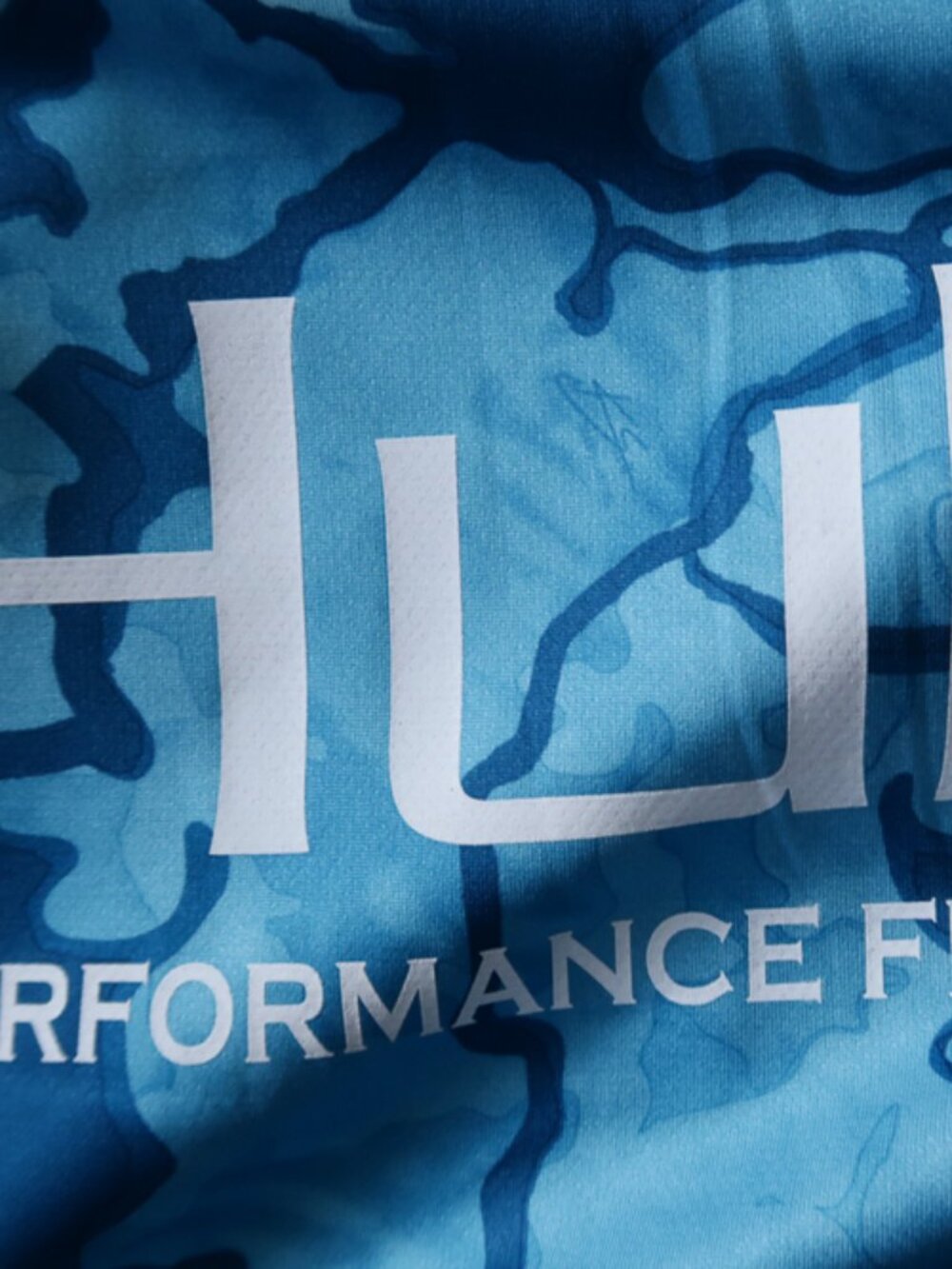 Huk Performance Fishing Blue Camo Graphic LS Tee (L) OMG!! 🐟